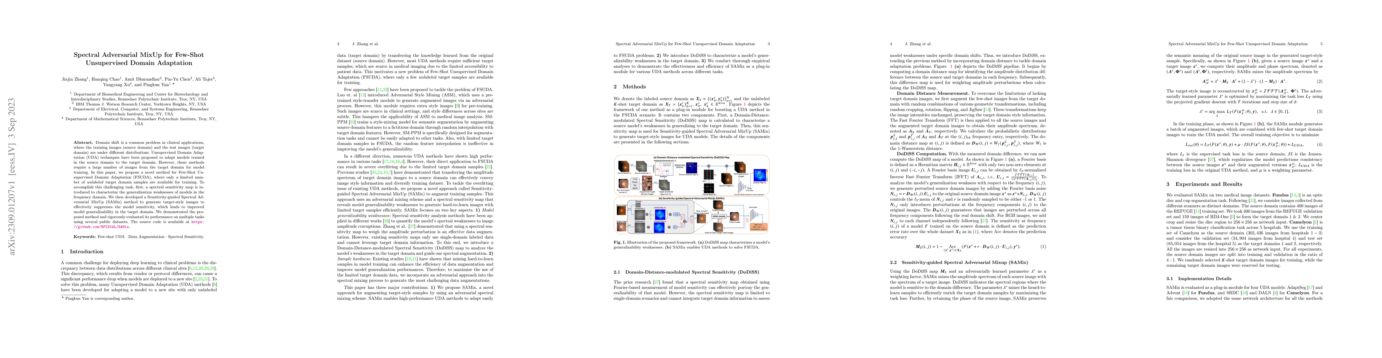 Thumbnail for Spectral Adversarial MixUp for Few-Shot Unsupervised Domain Adaptation