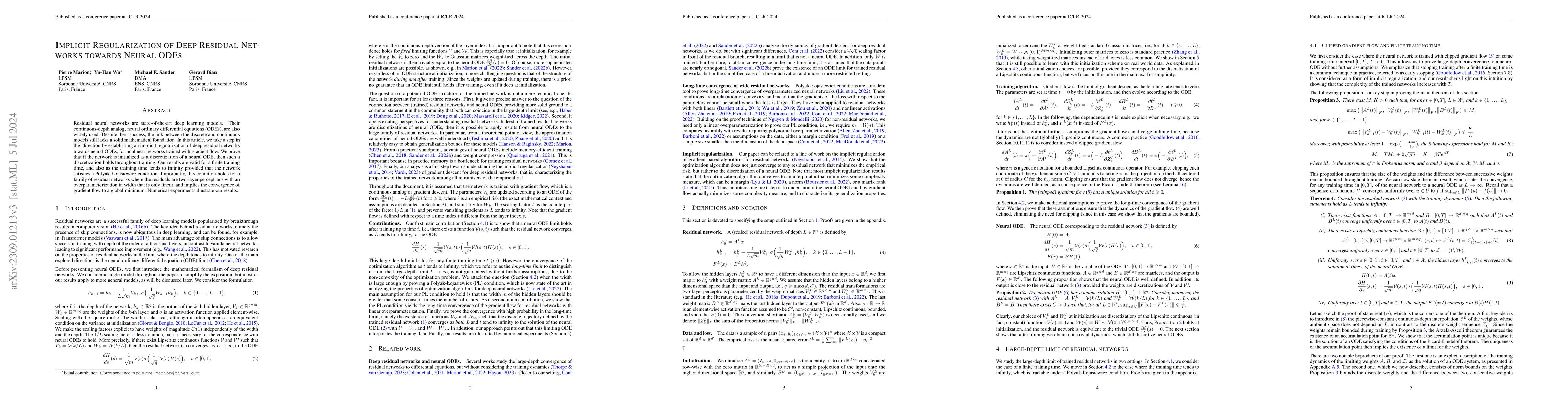Thumbnail for Implicit regularization of deep residual networks towards neural ODEs
