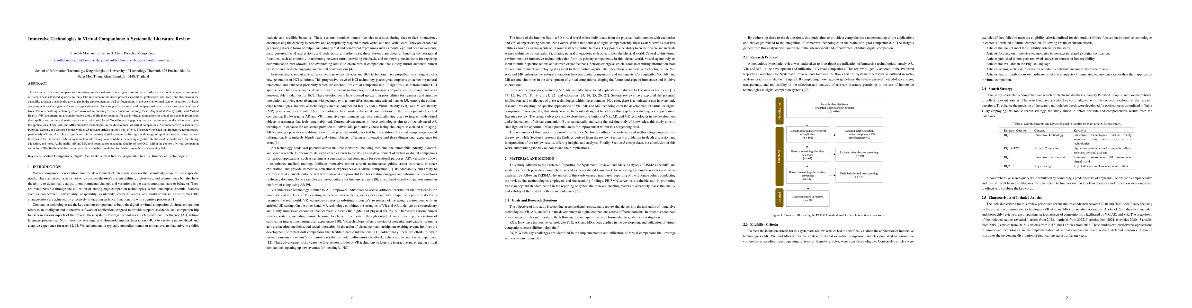 Thumbnail for Immersive Technologies in Virtual Companions: A Systematic Literature
  Review
