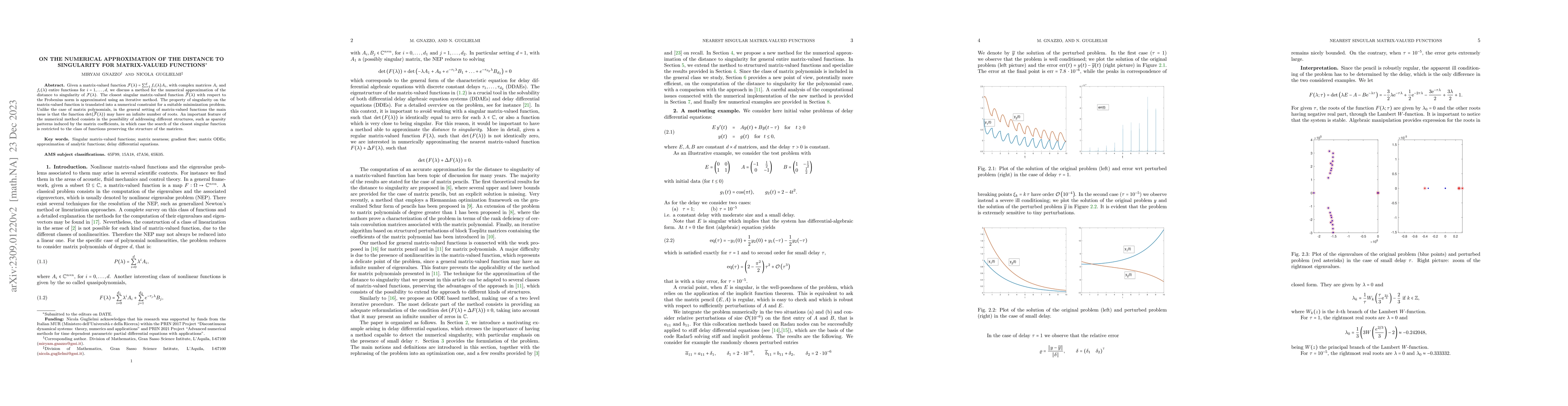 Thumbnail for On the numerical approximation of the distance to singularity for
  matrix-valued functions