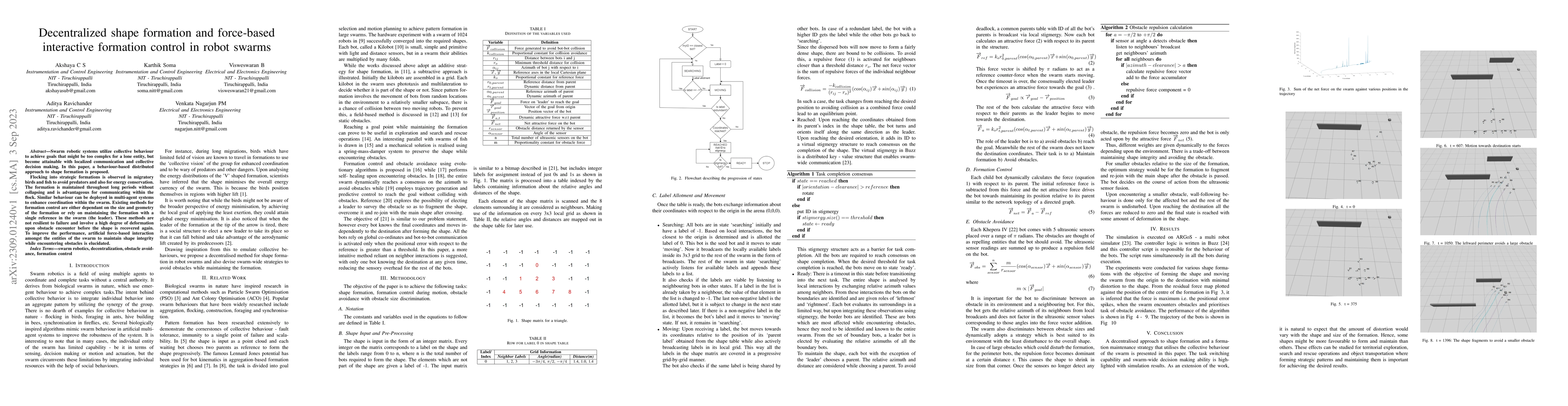 Thumbnail for Decentralized shape formation and force-based interactive formation
  control in robot swarms