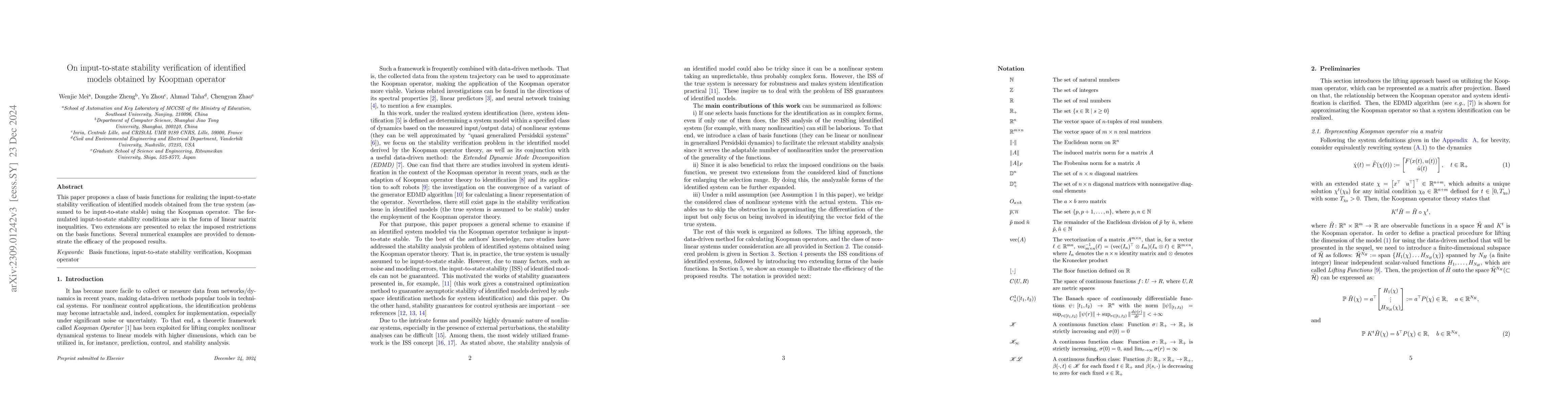 Thumbnail for On input-to-state stability verification of identified models obtained
  by Koopman operator