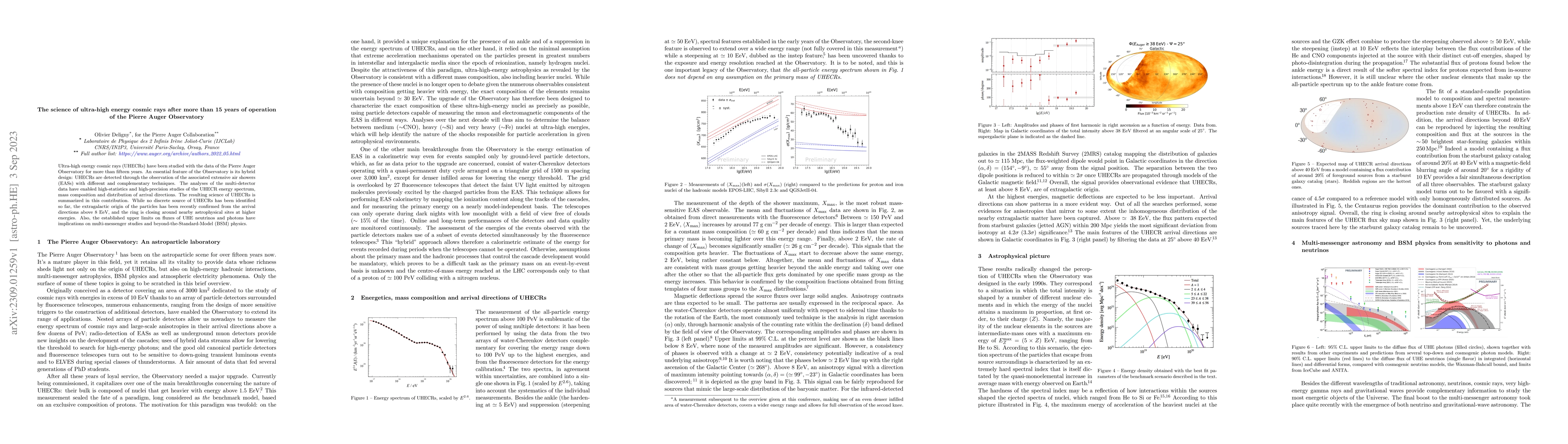Thumbnail for The science of ultra-high energy cosmic rays after more than 15 years of
  operation of the Pierre Auger Observatory