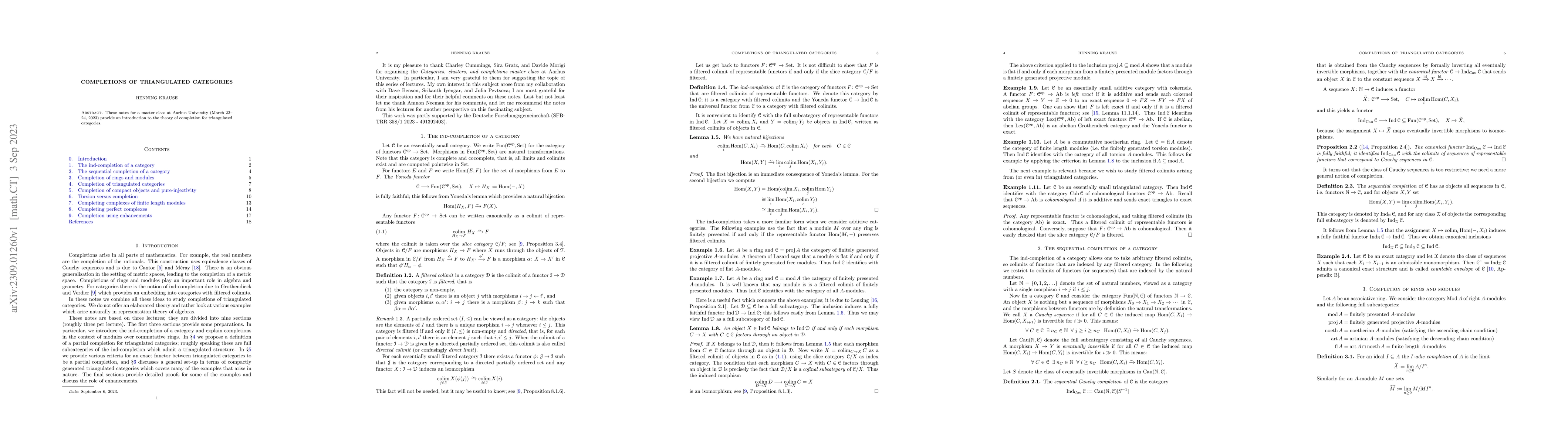 Thumbnail for Completions of triangulated categories