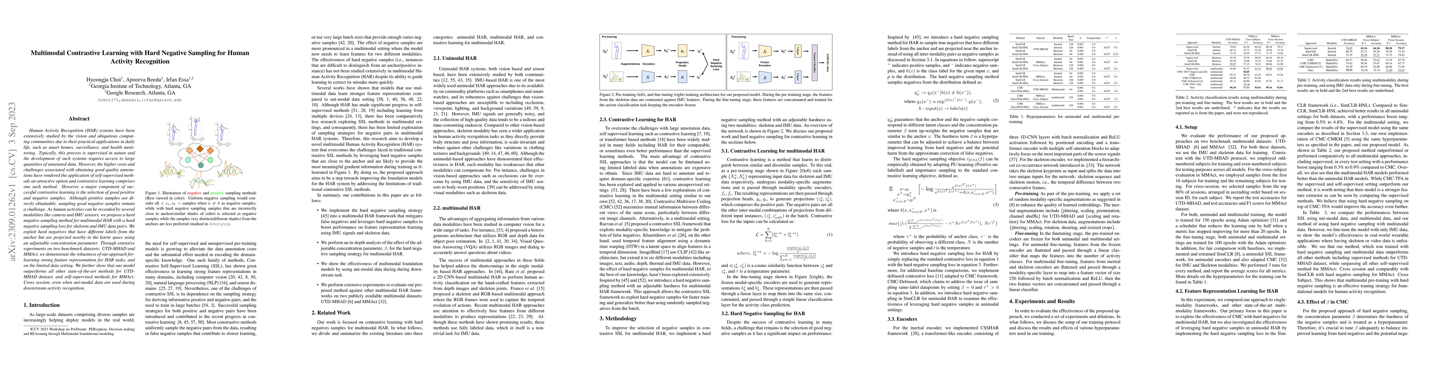 Thumbnail for Multimodal Contrastive Learning with Hard Negative Sampling for Human
  Activity Recognition