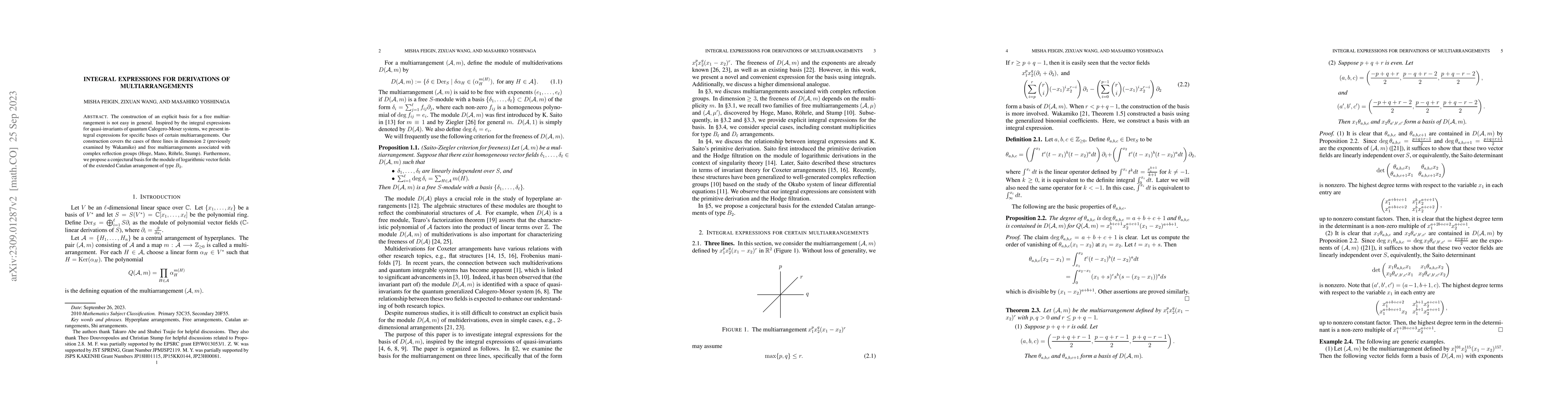 Thumbnail for Integral expressions for derivations of multiarrangements