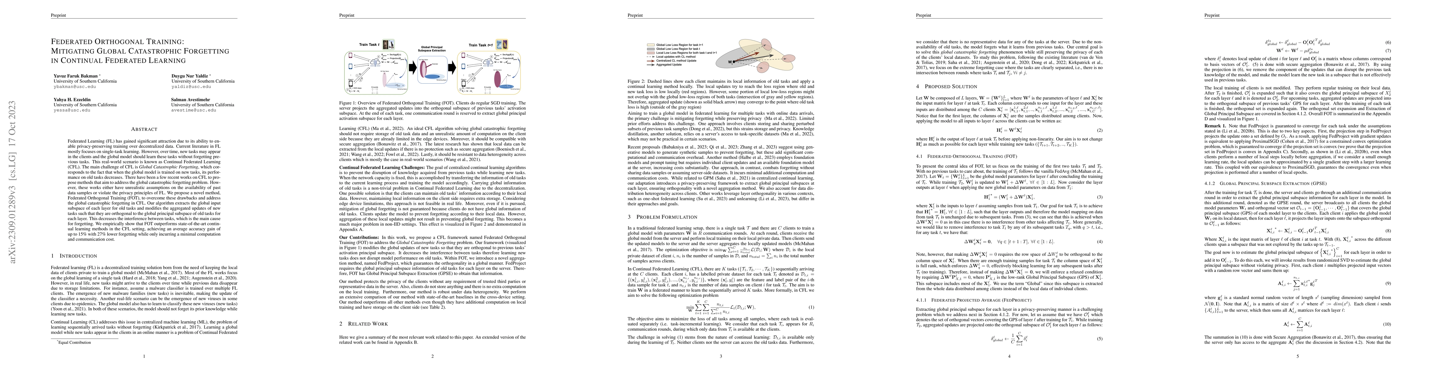 Thumbnail for Federated Orthogonal Training: Mitigating Global Catastrophic Forgetting
  in Continual Federated Learning