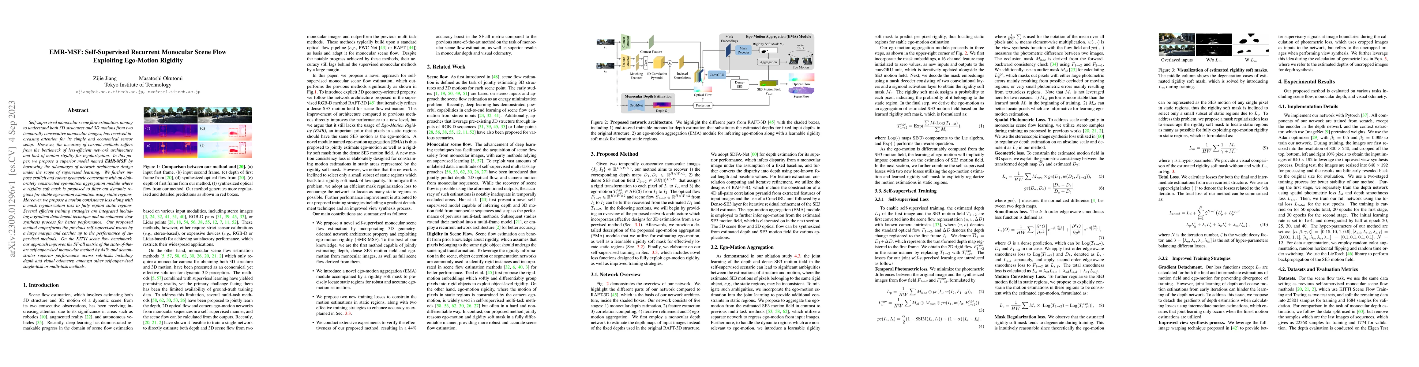 Thumbnail for EMR-MSF: Self-Supervised Recurrent Monocular Scene Flow Exploiting
  Ego-Motion Rigidity