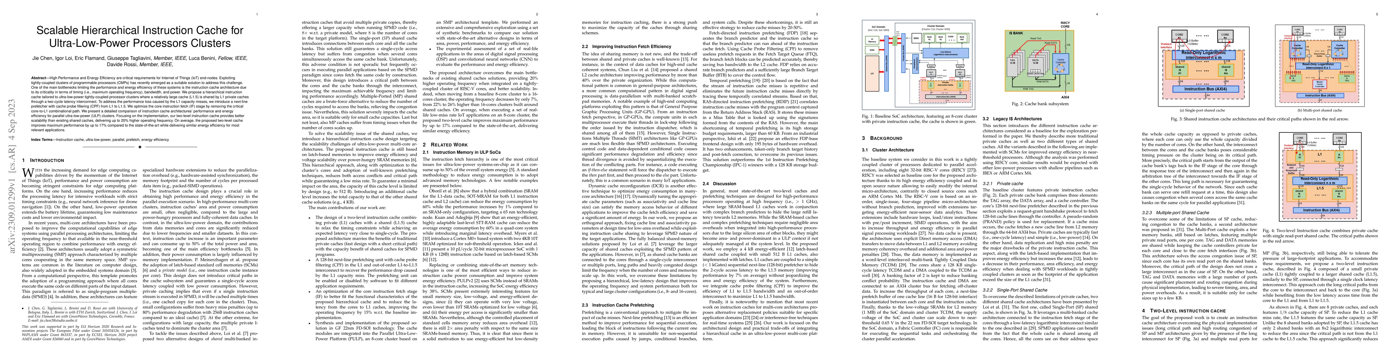 Thumbnail for Scalable Hierarchical Instruction Cache for Ultra-Low-Power Processors
  Clusters