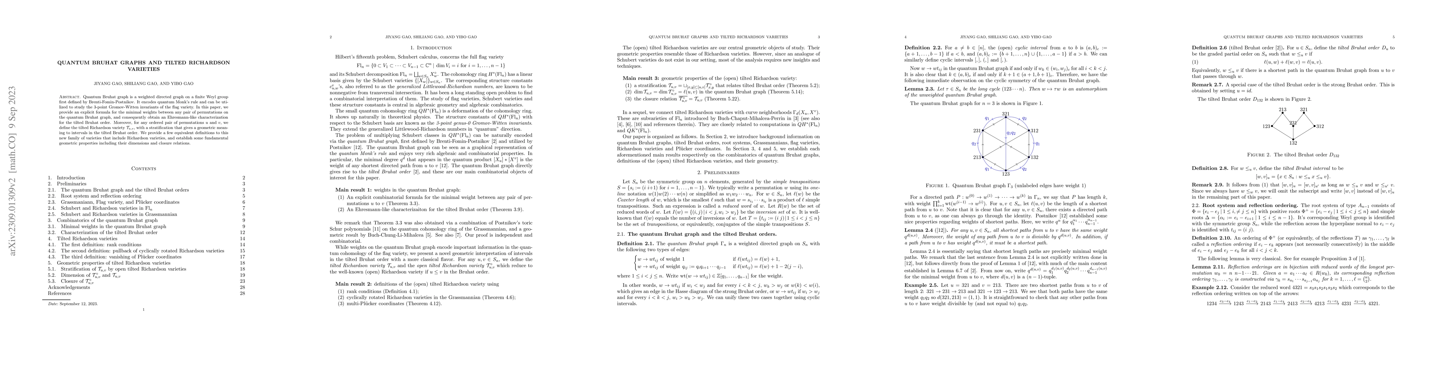 Thumbnail for Quantum Bruhat graphs and tilted Richardson varieties