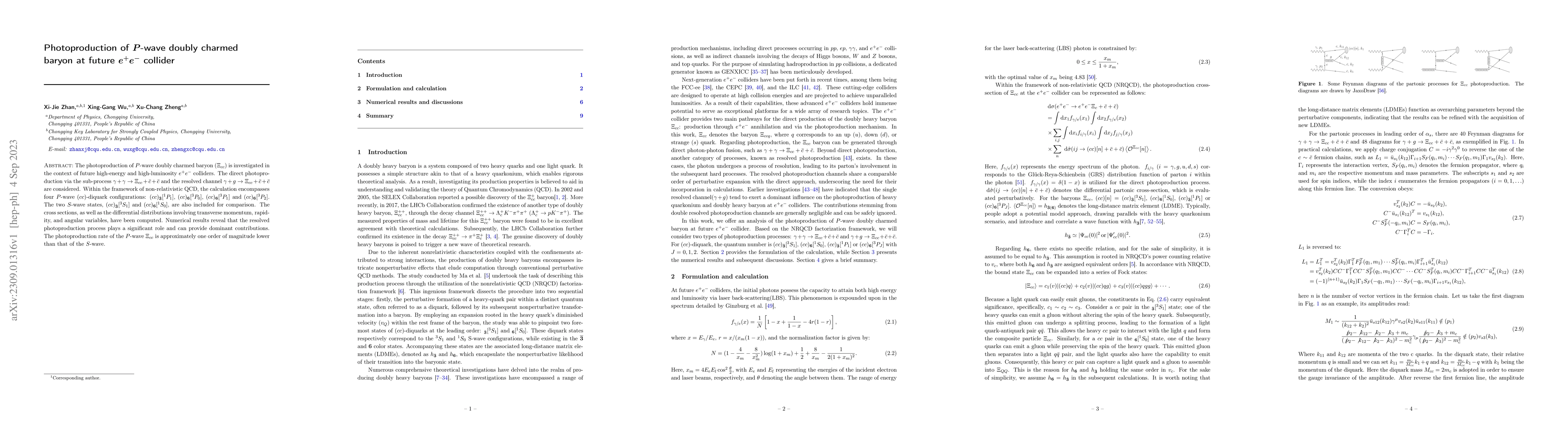 Thumbnail for Photoproduction of $P$-wave doubly charmed baryon at future $e^+e^-$
  collider