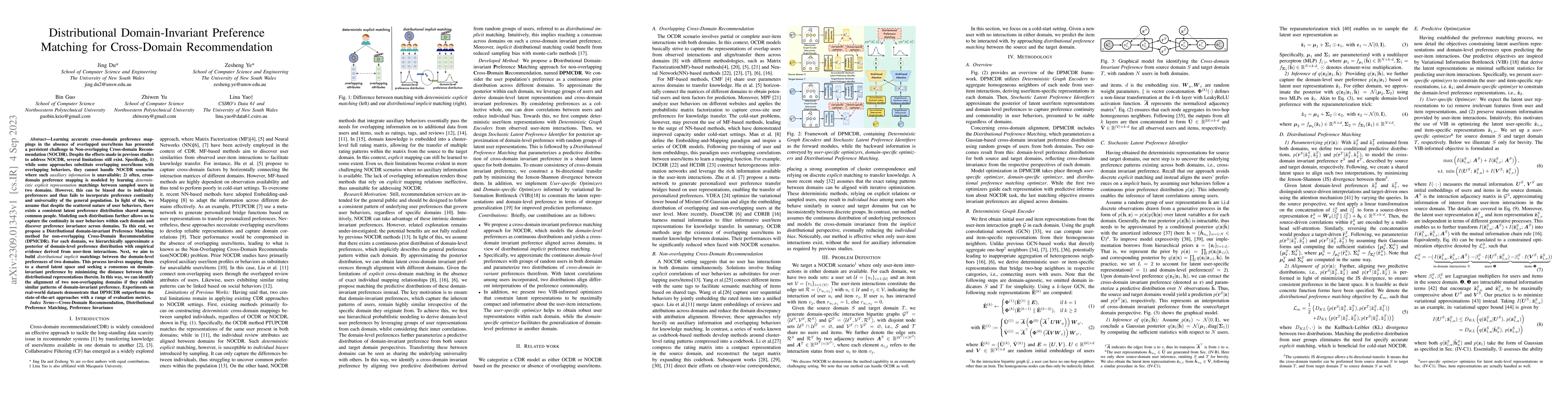 Thumbnail for Distributional Domain-Invariant Preference Matching for Cross-Domain
  Recommendation