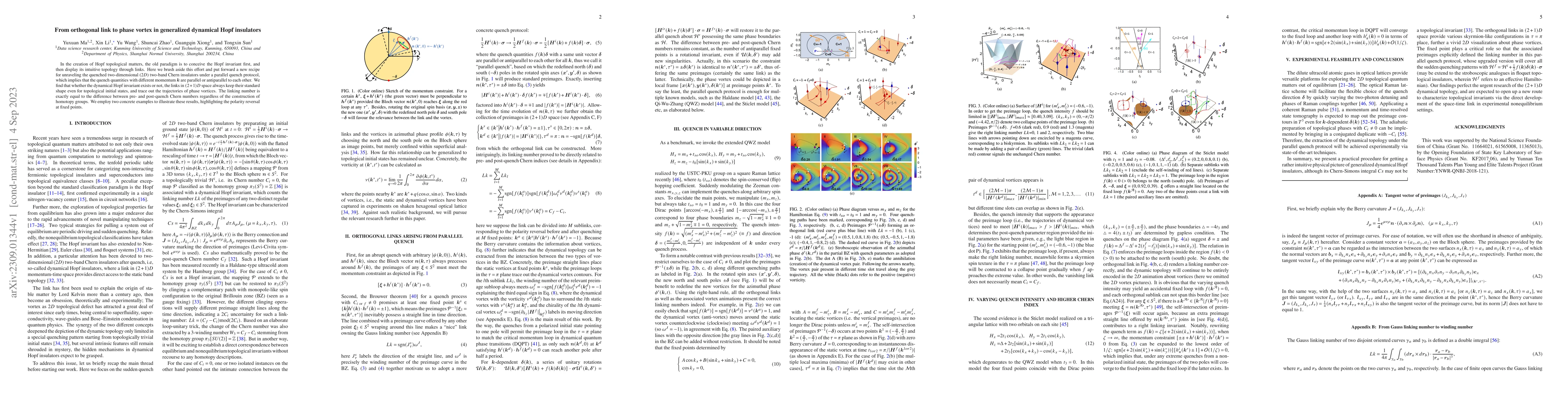 Thumbnail for From orthogonal link to phase vortex in generalized dynamical Hopf
  insulators