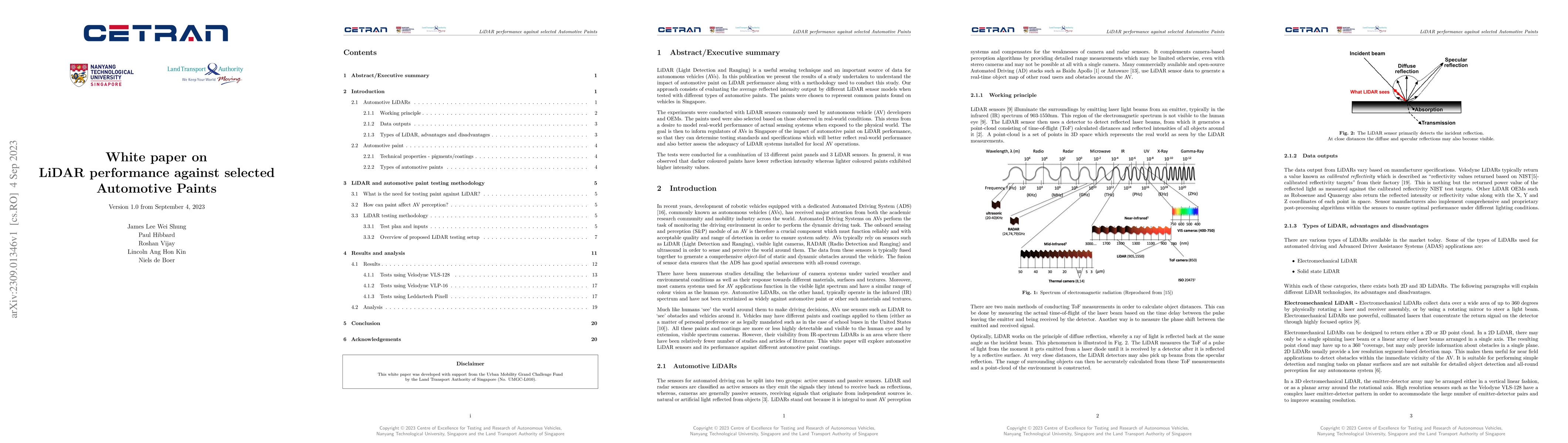 Thumbnail for White paper on LiDAR performance against selected Automotive Paints