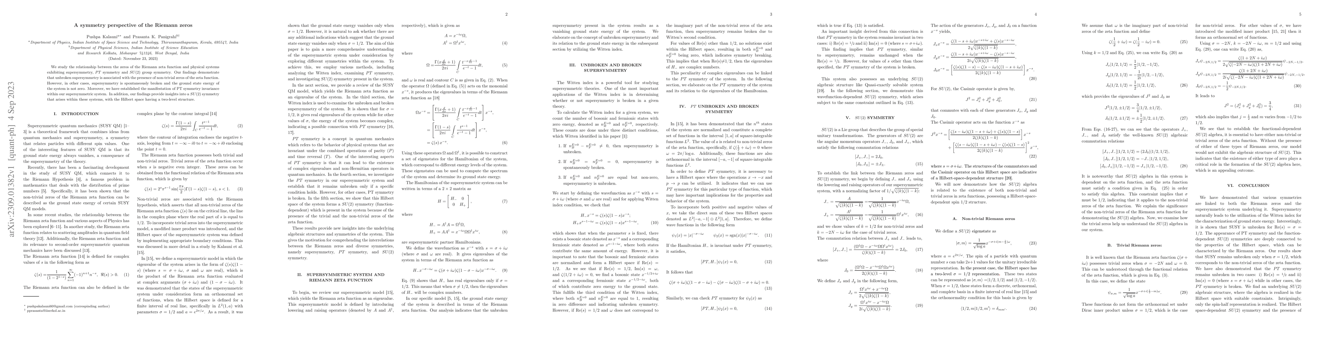 Thumbnail for A symmetry perspective of the Riemann zeros