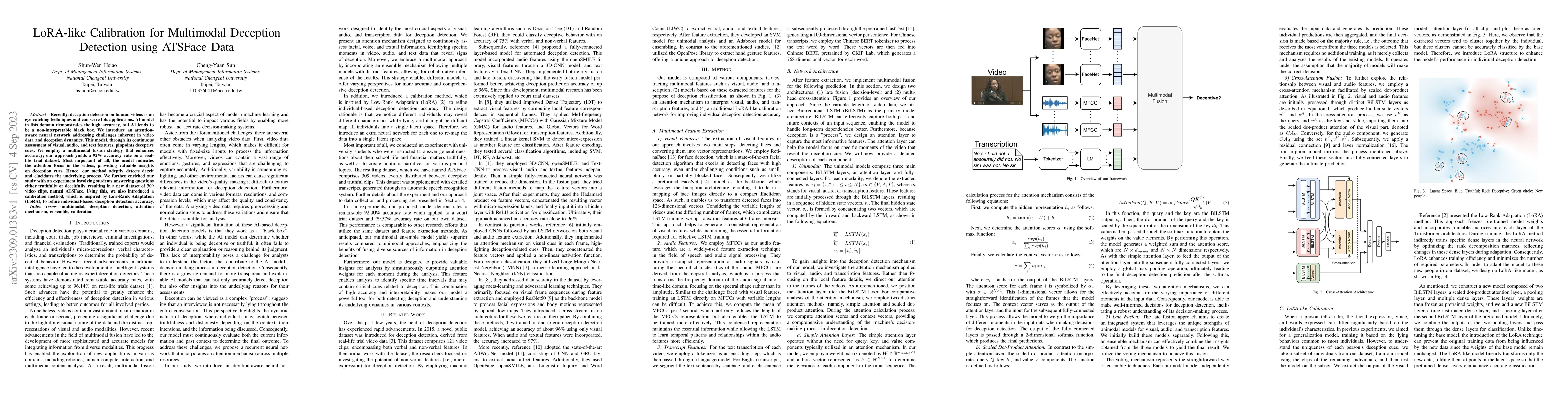 Thumbnail for LoRA-like Calibration for Multimodal Deception Detection using ATSFace
  Data
