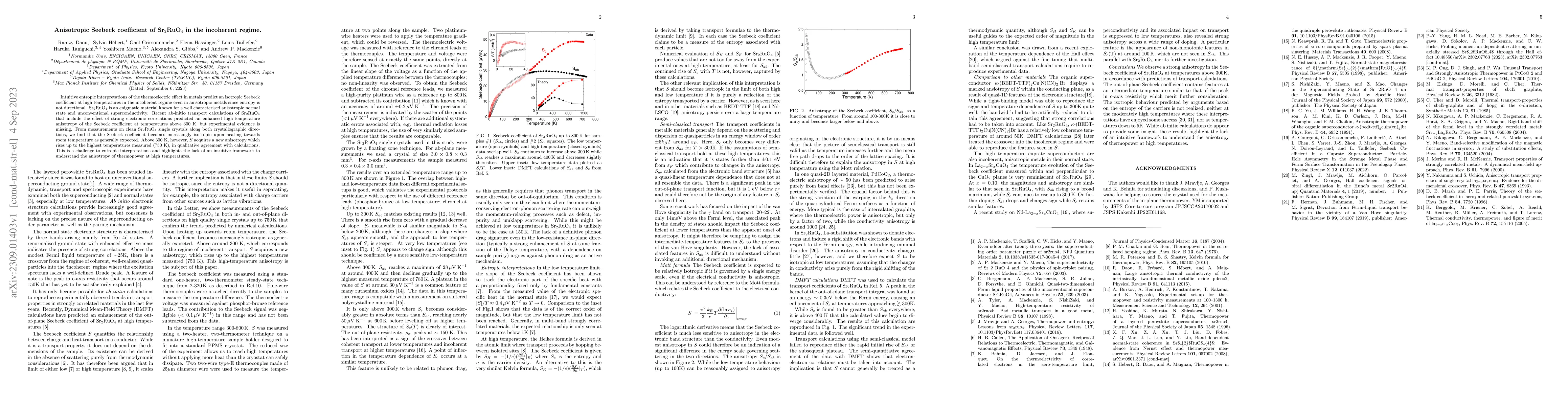 Thumbnail for Anisotropic Seebeck coefficient of
  $\mathrm{Sr}_2\mathrm{Ru}\mathrm{O}_4$ in the incoherent regime