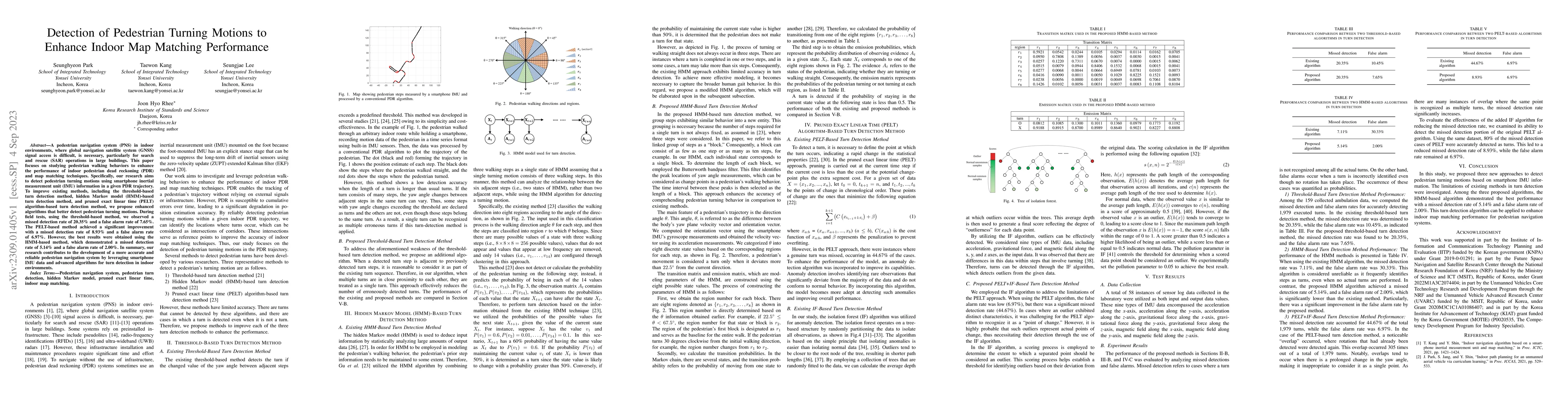Thumbnail for Detection of Pedestrian Turning Motions to Enhance Indoor Map Matching
  Performance