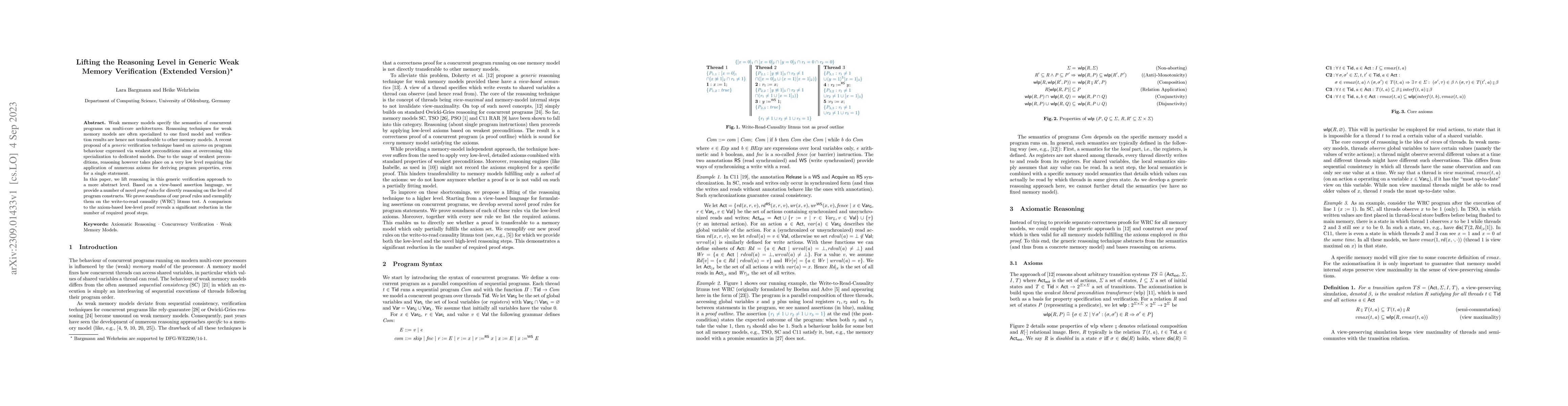 Thumbnail for Lifting the Reasoning Level in Generic Weak Memory Verification
  (Extended Version)