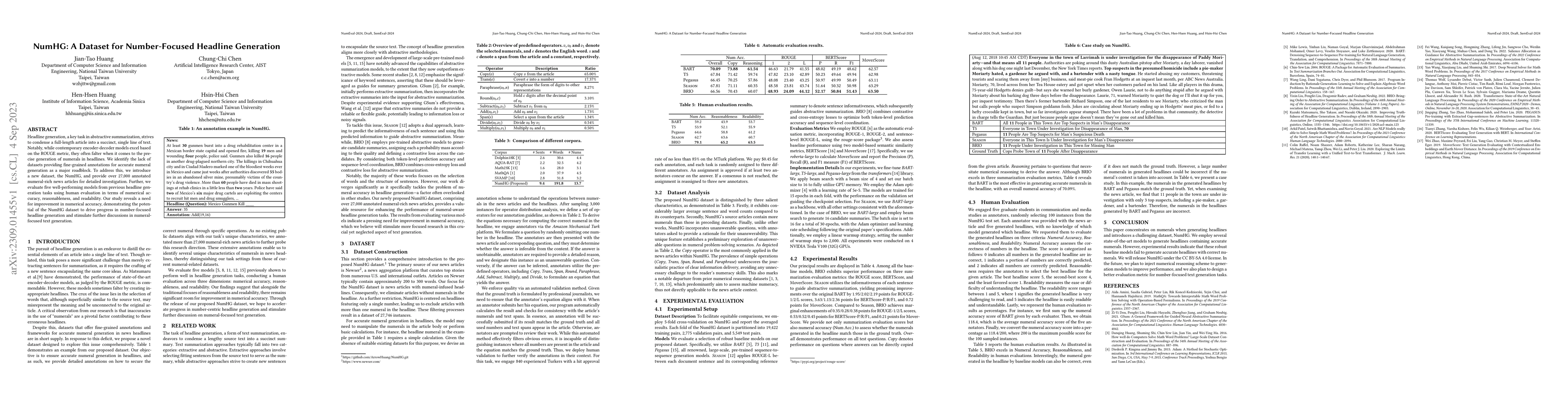 Thumbnail for NumHG: A Dataset for Number-Focused Headline Generation