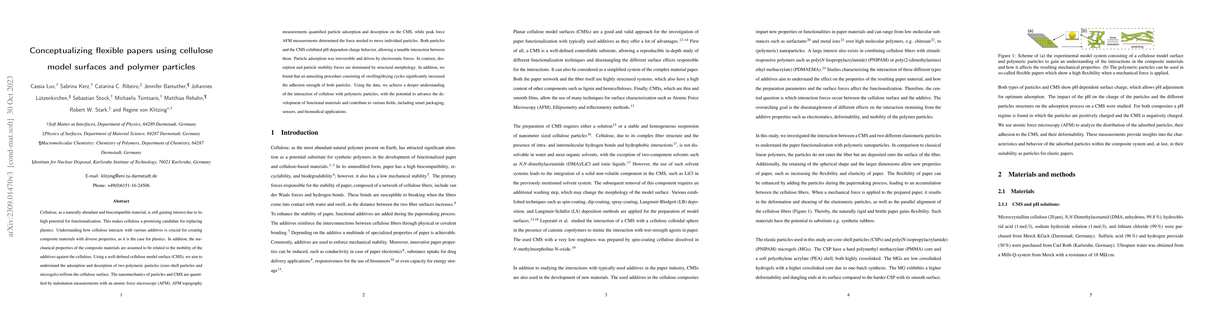 Thumbnail for Conceptualizing flexible papers using cellulose model surfaces and
  polymer particles