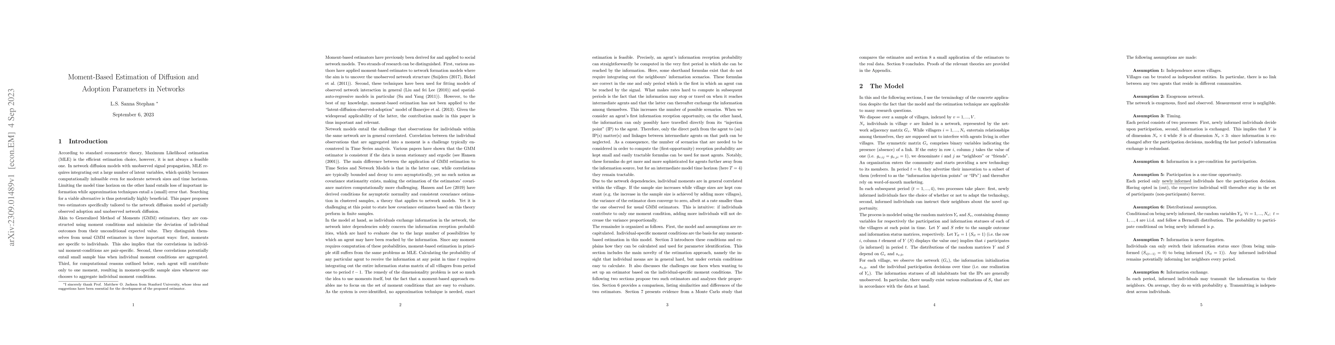 Thumbnail for Moment-Based Estimation of Diffusion and Adoption Parameters in Networks