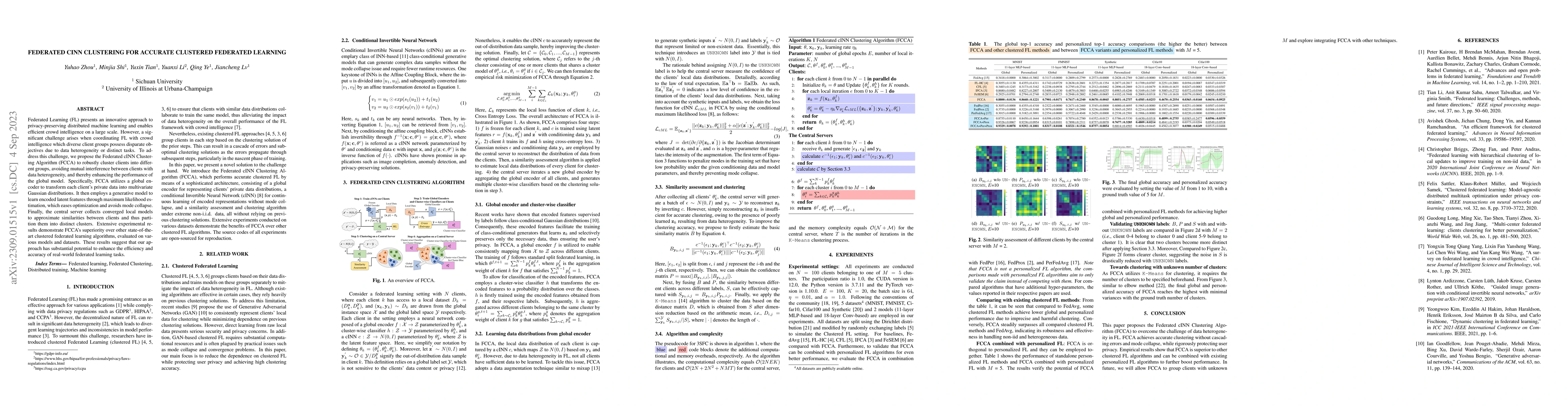 Thumbnail for Federated cINN Clustering for Accurate Clustered Federated Learning