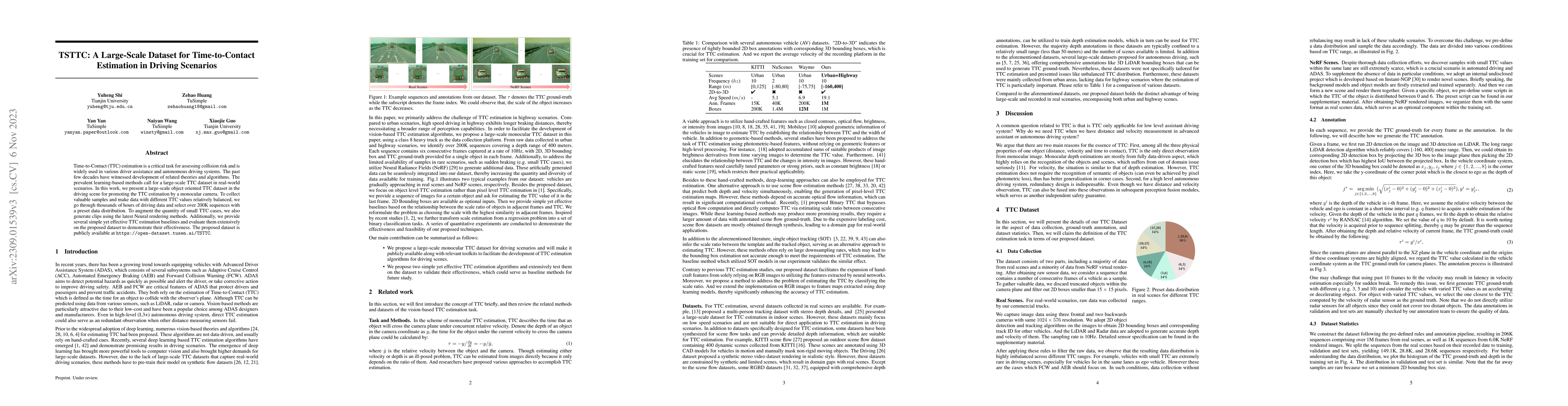 Thumbnail for TSTTC: A Large-Scale Dataset for Time-to-Contact Estimation in Driving
  Scenarios