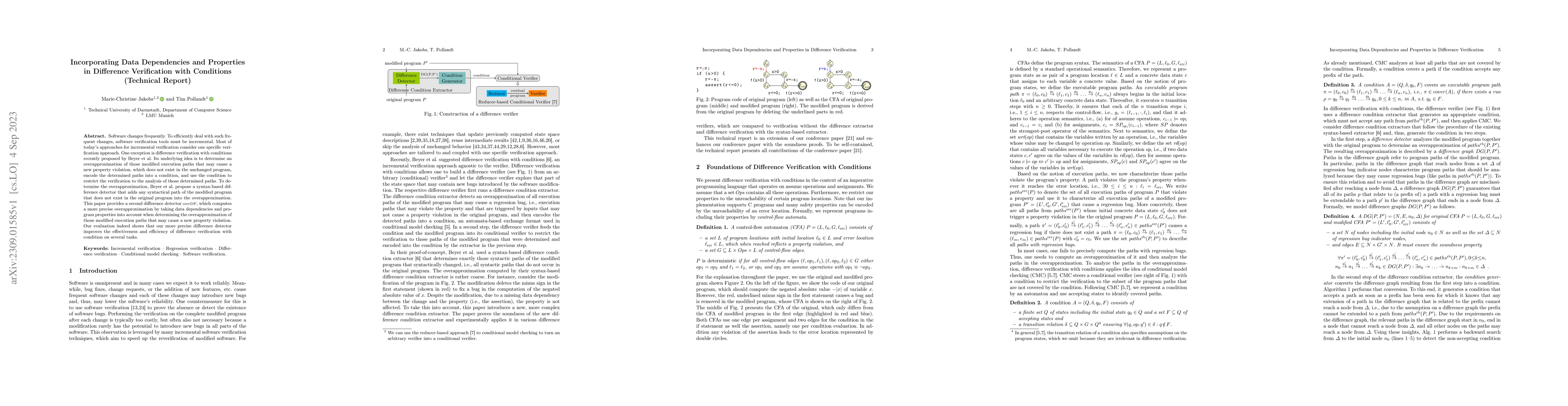 Thumbnail for Incorporating Data Dependencies and Properties in Difference
  Verification with Conditions (Technical Report)