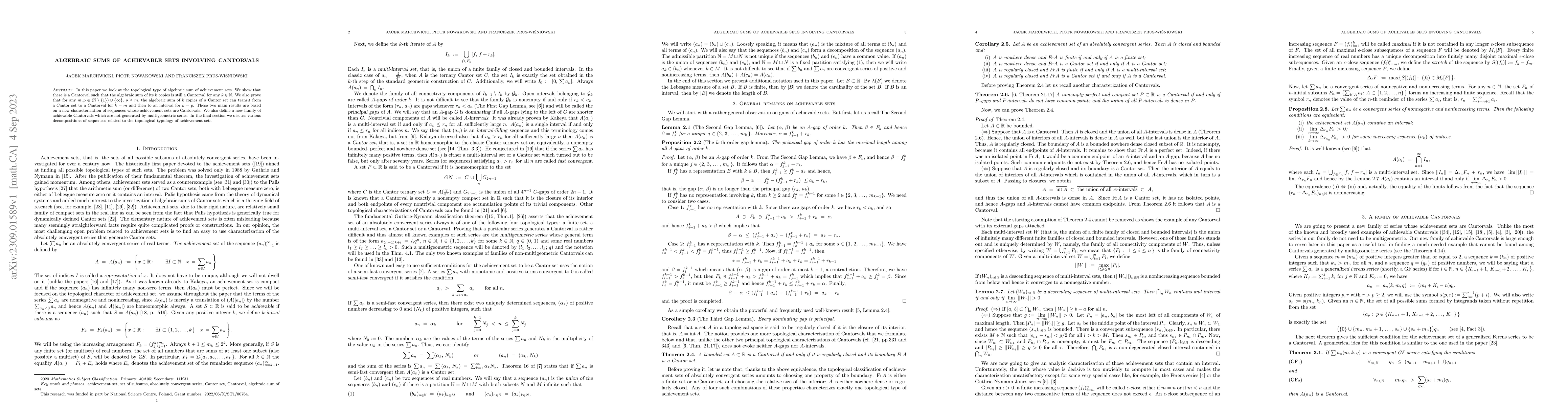 Thumbnail for Algebraic sums of achievable sets involving Cantorvals