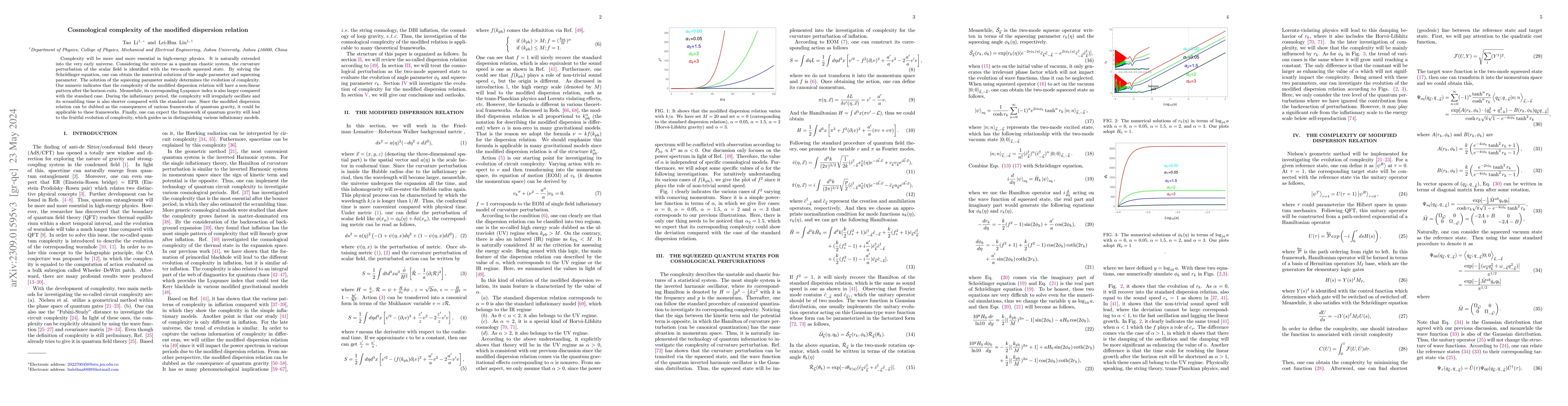 Thumbnail for Cosmological complexity of the modified dispersion relation