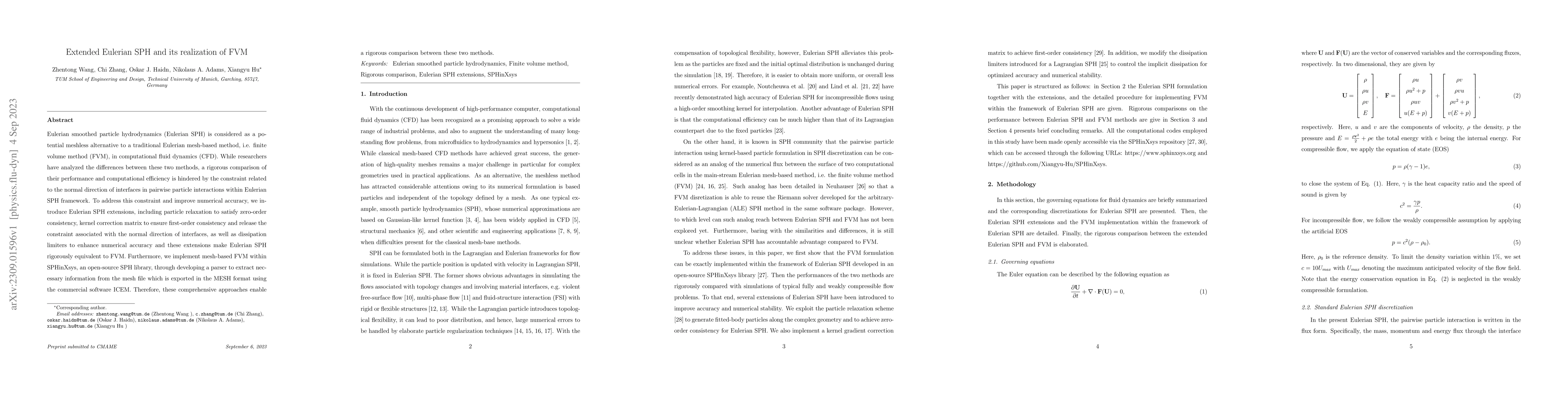 Thumbnail for Extended Eulerian SPH and its realization of FVM