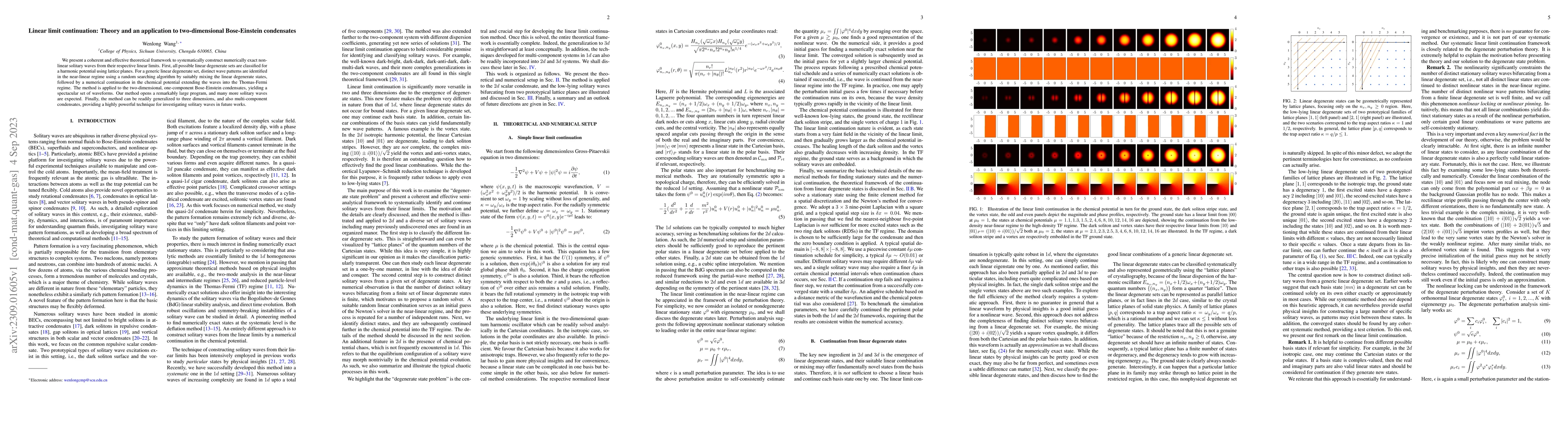 Thumbnail for Linear limit continuation: Theory and an application to two-dimensional
  Bose-Einstein condensates