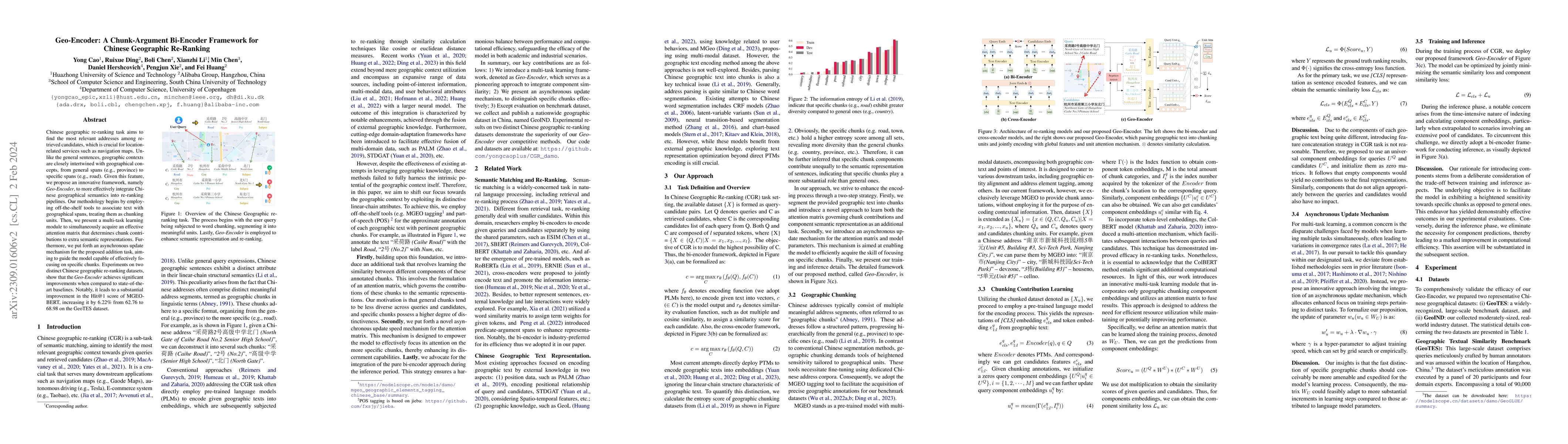 Thumbnail for Geo-Encoder: A Chunk-Argument Bi-Encoder Framework for Chinese
  Geographic Re-Ranking