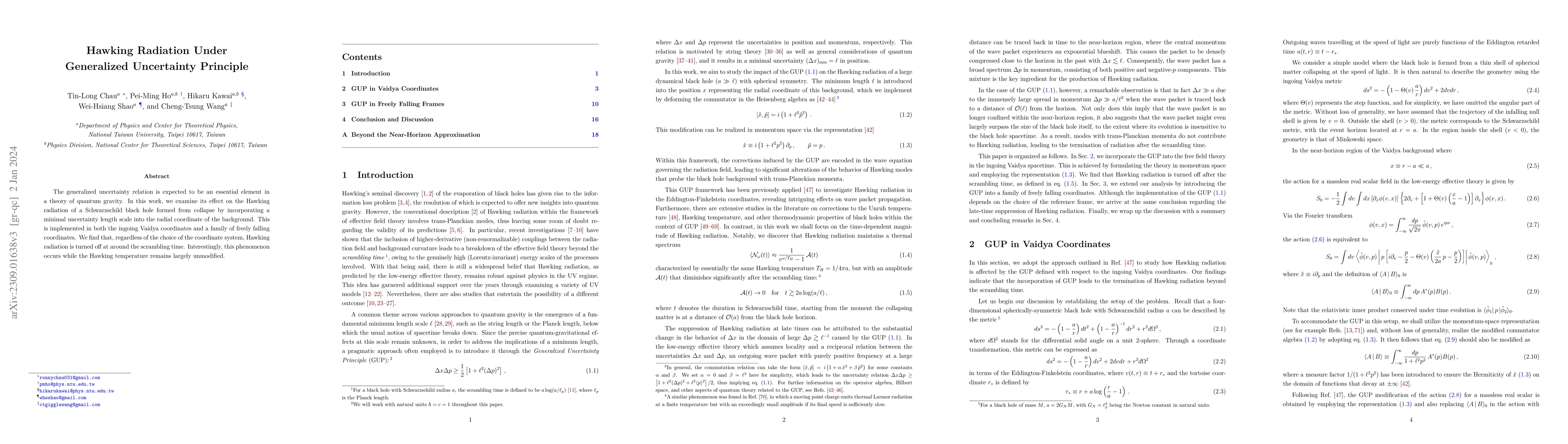 Thumbnail for Hawking Radiation Under Generalized Uncertainty Principle