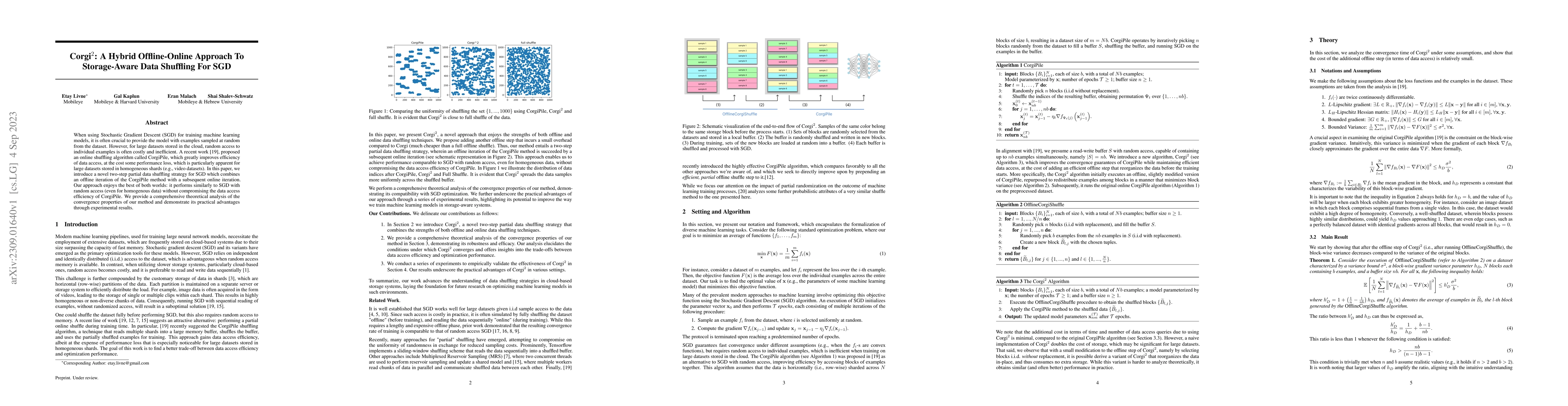 Thumbnail for Corgi^2: A Hybrid Offline-Online Approach To Storage-Aware Data
  Shuffling For SGD