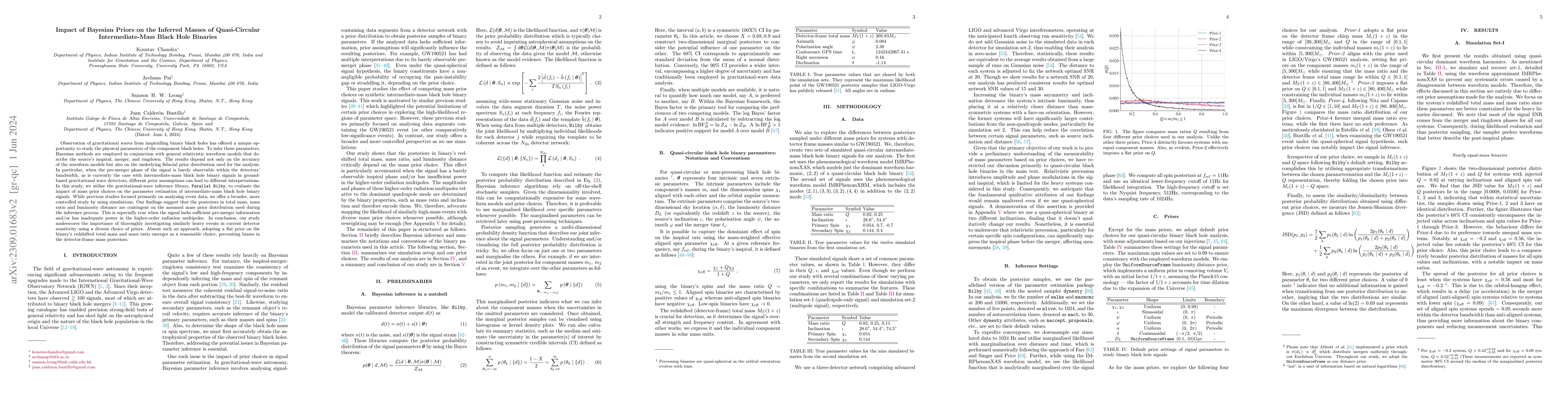 Thumbnail for Impact of Bayesian Priors on the Inferred Masses of Quasi-Circular
  Intermediate-Mass Black Hole Binaries