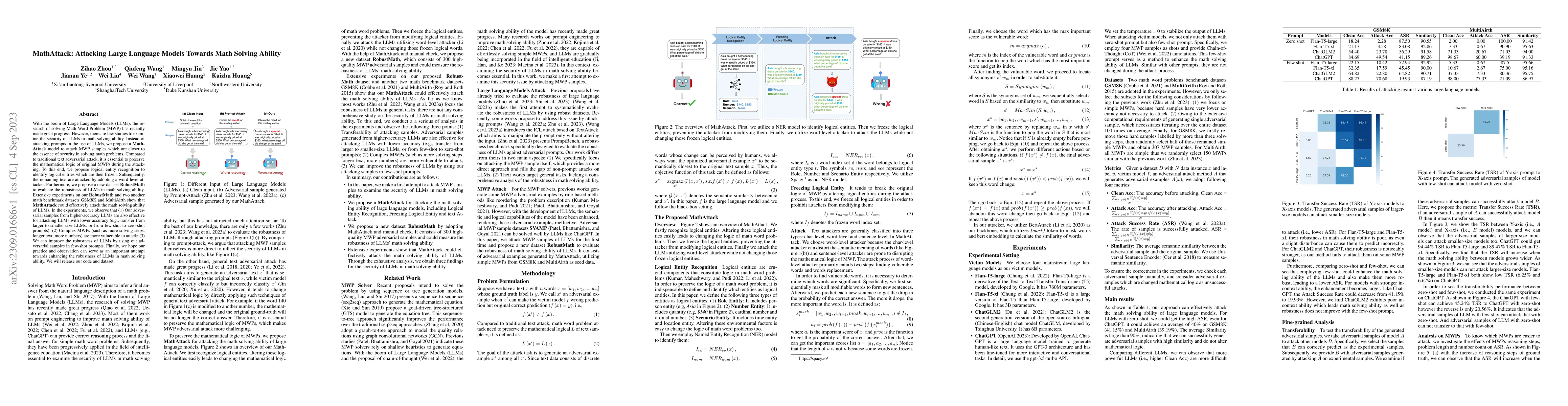 Thumbnail for MathAttack: Attacking Large Language Models Towards Math Solving Ability