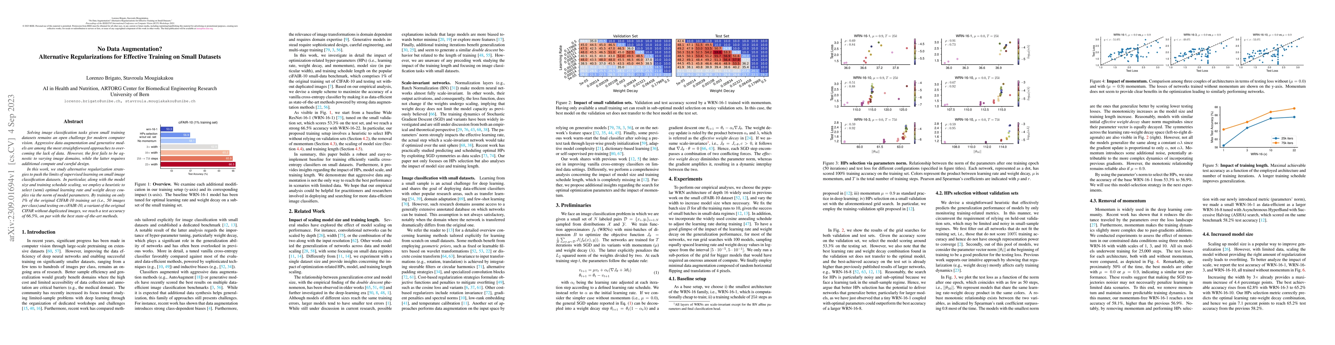 Thumbnail for No Data Augmentation? Alternative Regularizations for Effective Training
  on Small Datasets