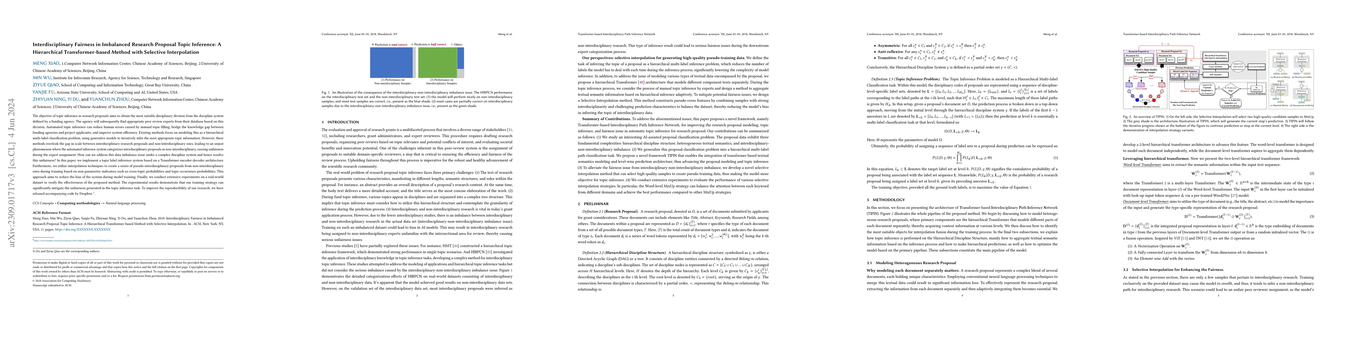 Thumbnail for Interdisciplinary Fairness in Imbalanced Research Proposal Topic
  Inference: A Hierarchical Transformer-based Method with Selective
  Interpolation