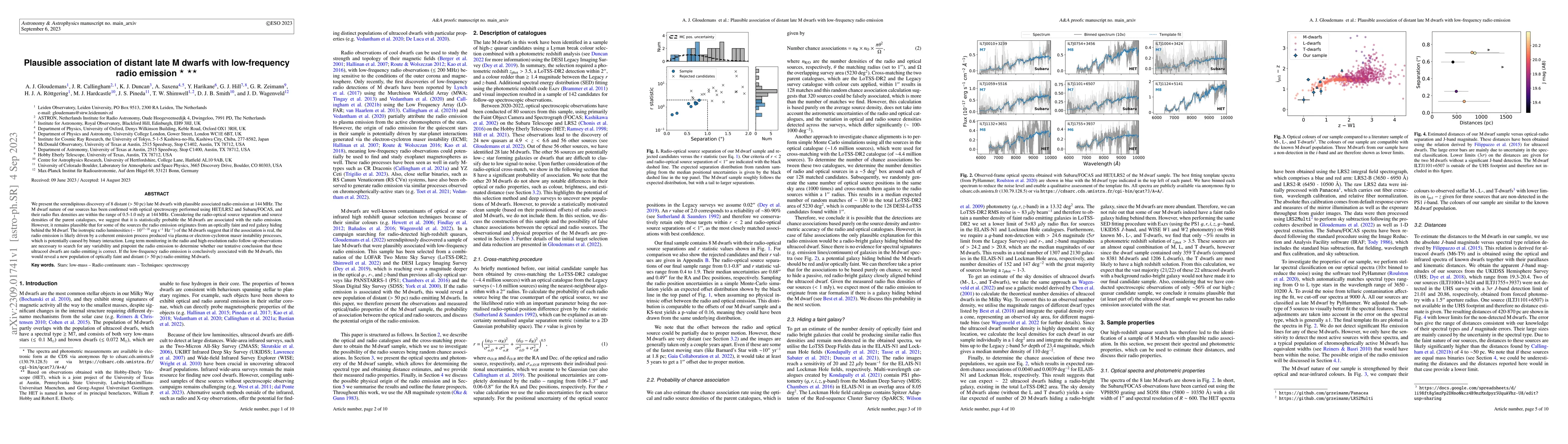 Thumbnail for Plausible association of distant late M dwarfs with low-frequency radio
  emission