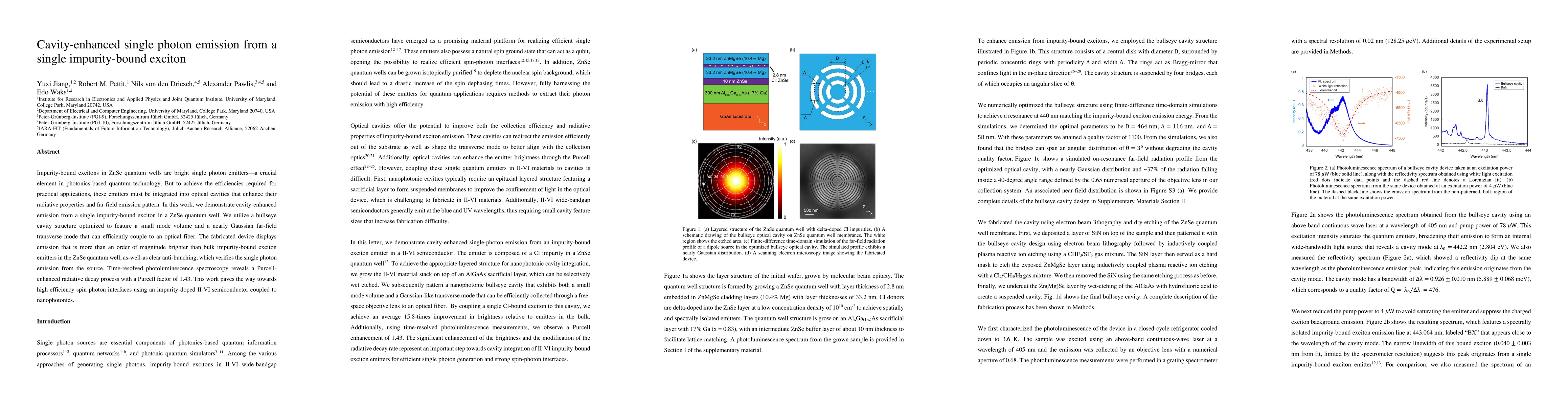 Thumbnail for Cavity-enhanced single photon emission from a single impurity-bound
  exciton