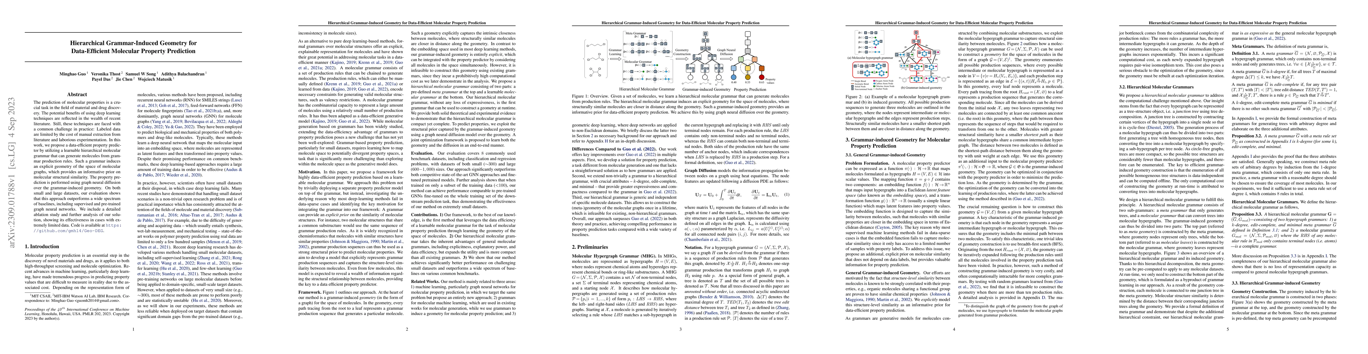 Thumbnail for Hierarchical Grammar-Induced Geometry for Data-Efficient Molecular
  Property Prediction