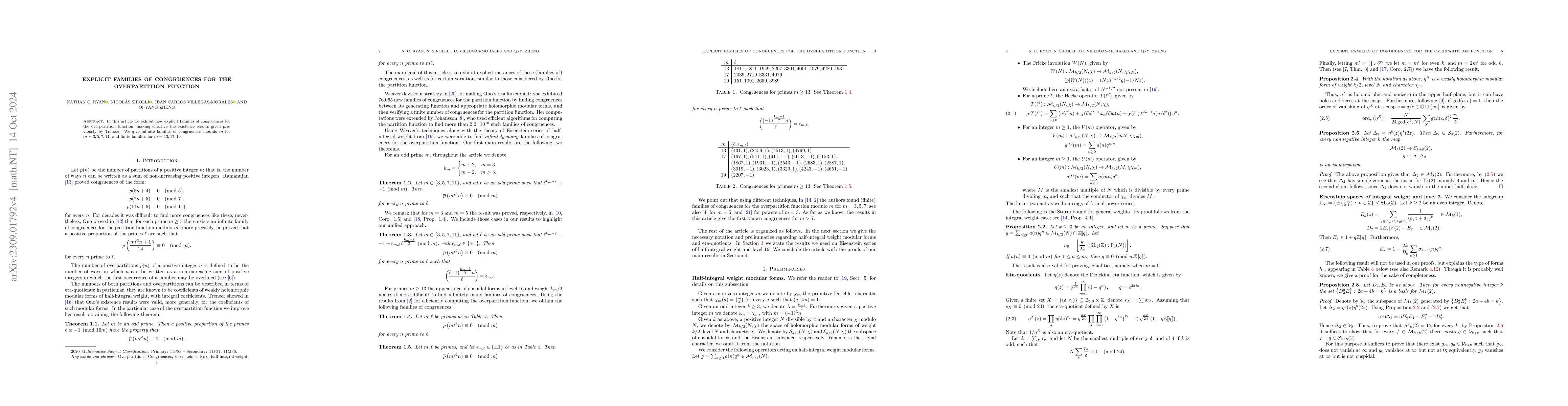 Thumbnail for Explicit families of congruences for the overpartition function