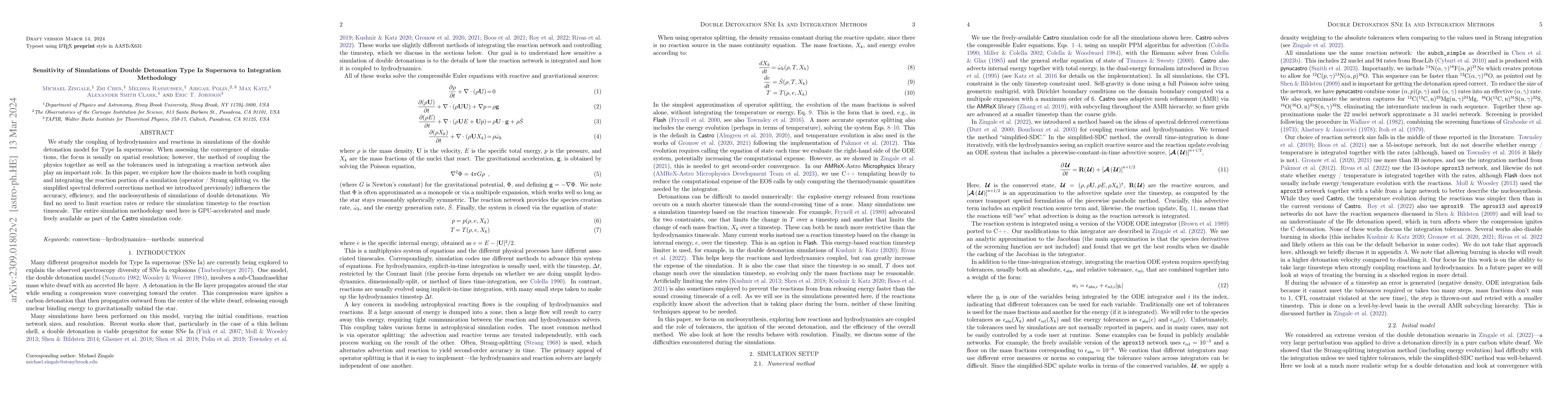 Thumbnail for Sensitivity of Simulations of Double Detonation Type Ia Supernova to
  Integration Methodology