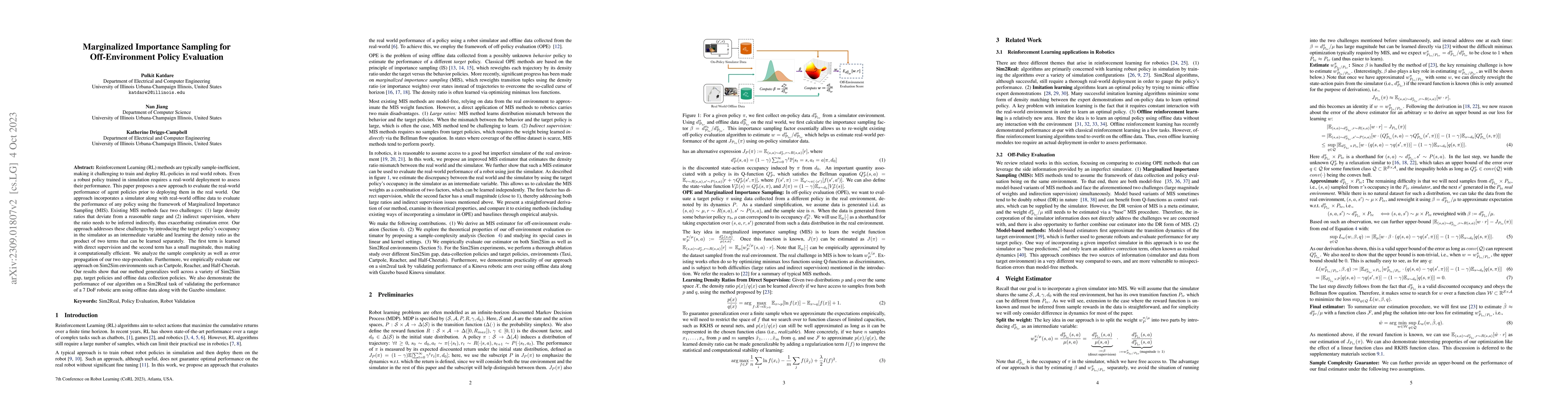 Thumbnail for Marginalized Importance Sampling for Off-Environment Policy Evaluation