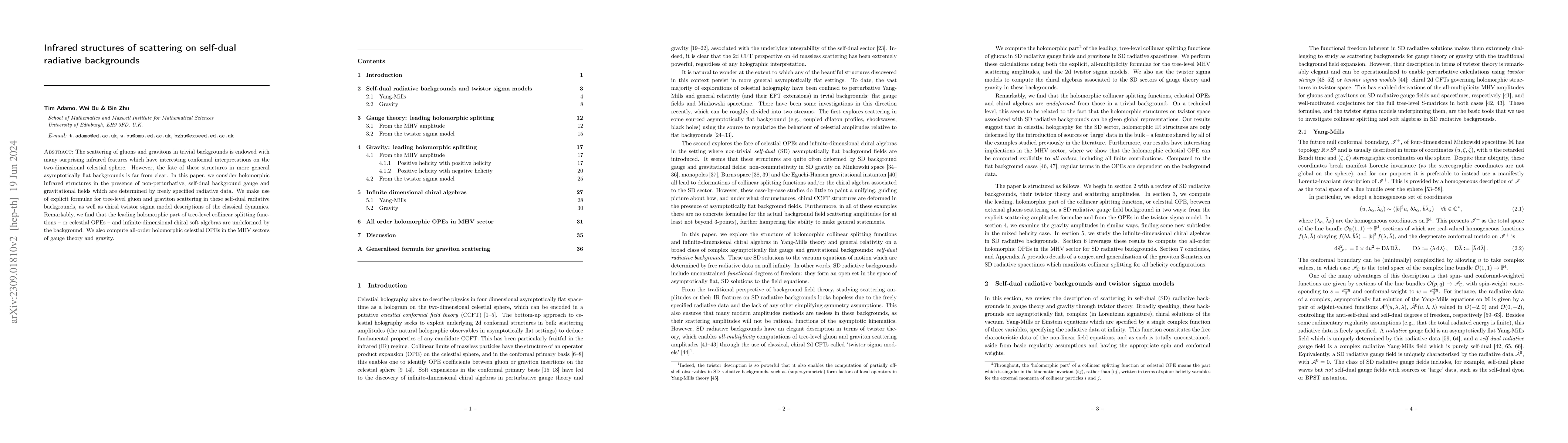 Thumbnail for Infrared structures of scattering on self-dual radiative backgrounds