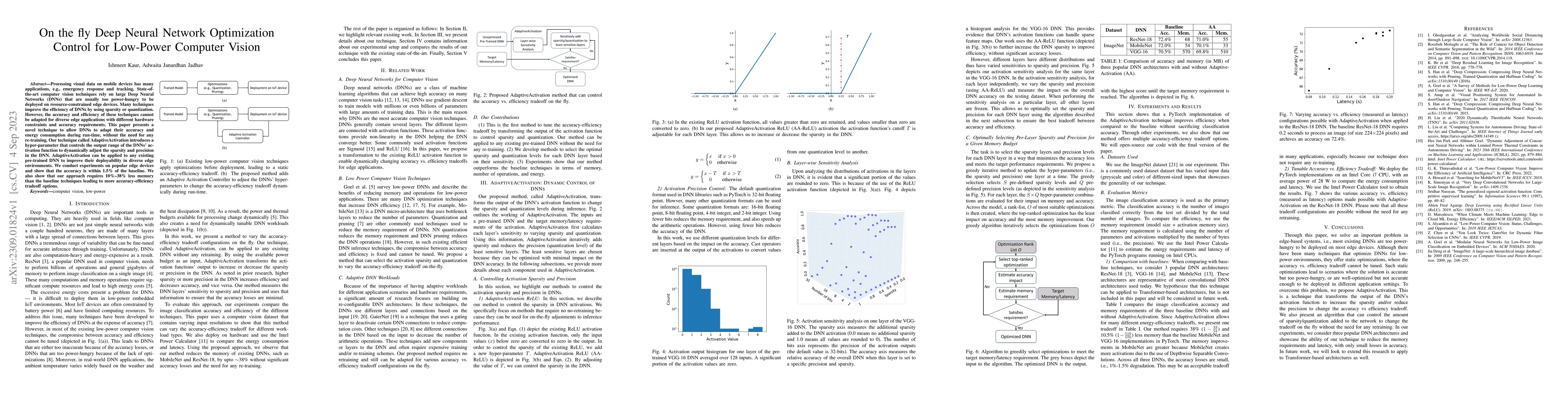 Thumbnail for On the fly Deep Neural Network Optimization Control for Low-Power
  Computer Vision