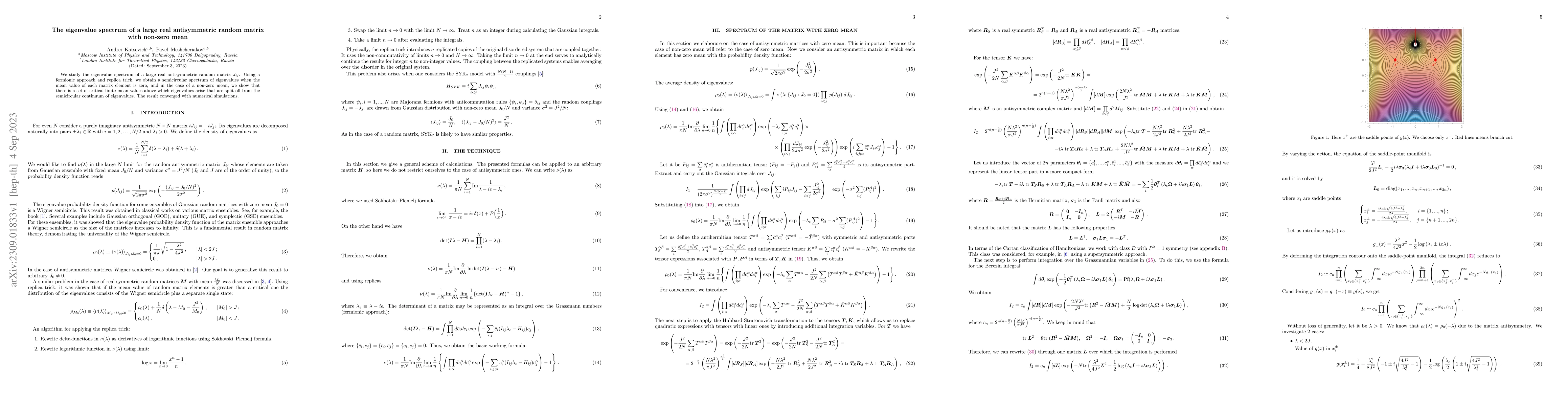 Thumbnail for The eigenvalue spectrum of a large real antisymmetric random matrix with
  non-zero mean
