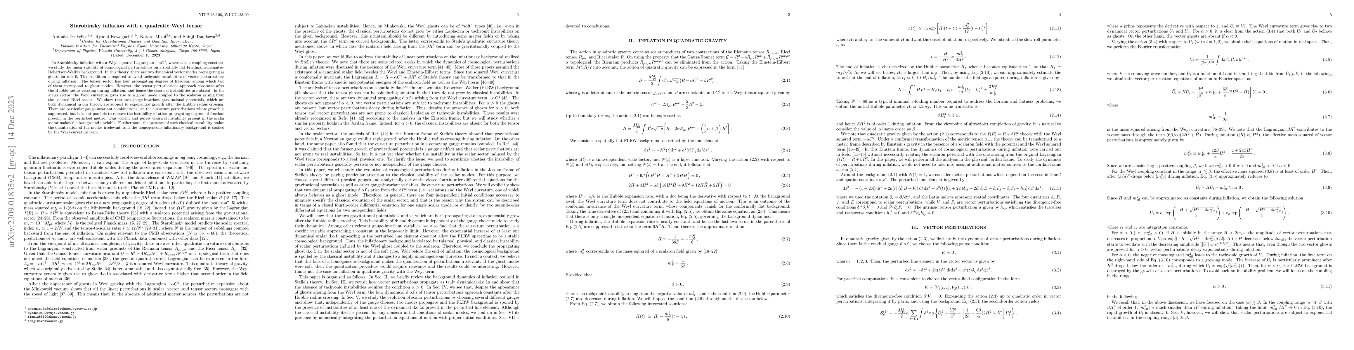 Thumbnail for Starobinsky inflation with a quadratic Weyl tensor